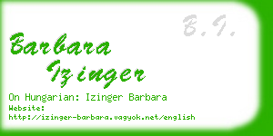 barbara izinger business card